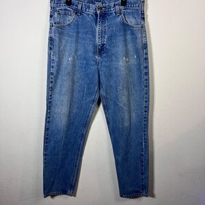 Carhartt Relaxed Fit Blue Denim Jeans Cotton Straight Leg Men's Size 38 x 34